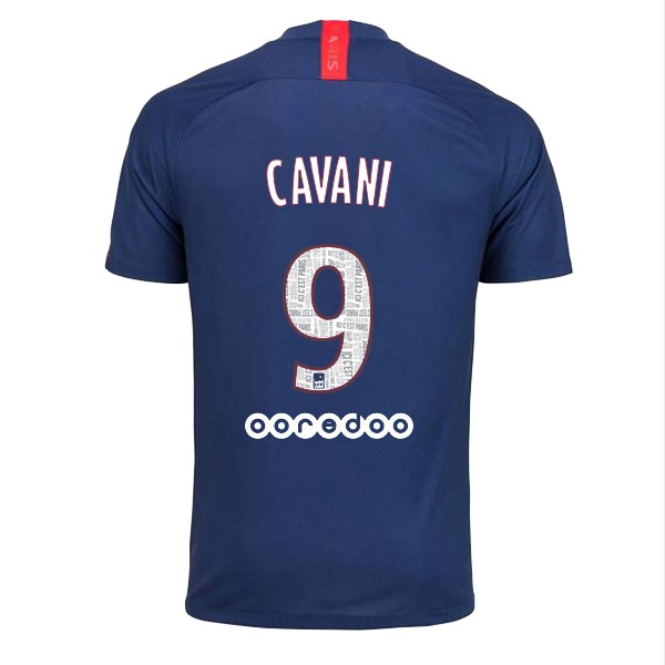 Trikot Paris Saint Germain NO.9 Cavani Heim 2019-20 Blau Fussballtrikots Günstig